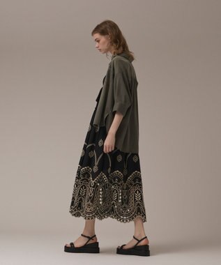 GRACE CONTINENTAL カットワークマキシドレス ブラック