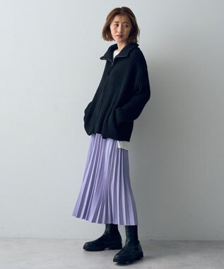 YECCA VECCA ピーチ起毛プリーツスカート Lavender