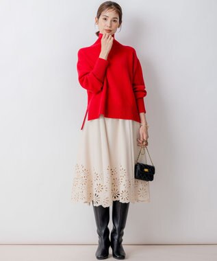 組曲 L ウォームレース スカート ベージュ系