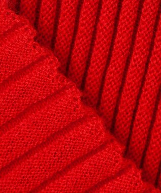 uncrave シアーストライプニット タートルトップス レッド