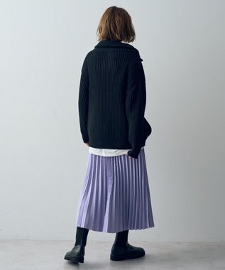 YECCA VECCA ピーチ起毛プリーツスカート Lavender