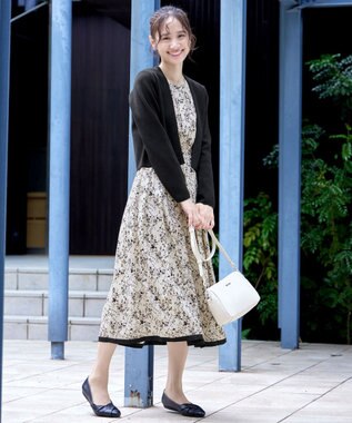 Tiaclasse L 【新色追加・洗える】ストレートショートニットボレロ ブラック