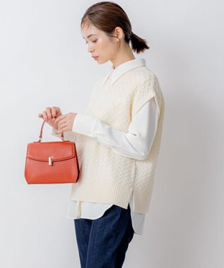 組曲 トップハンドルハンド バッグ オレンジ系