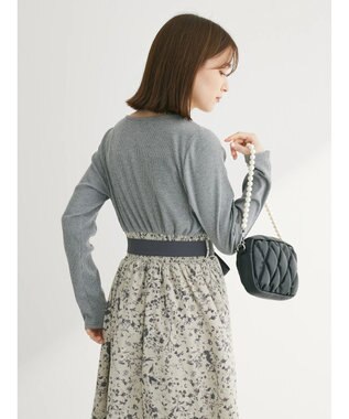 Green Parks ・ＥＬＥＮＣＡＲＥ　ＤＵＥ　リブ×フラワーキリカエワンピ Gray Mixture