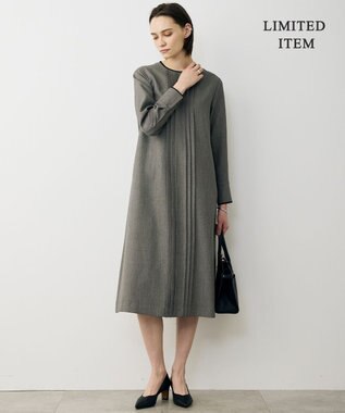 ICB L 【WEB限定】ツイードタックワンピース ブラウン系