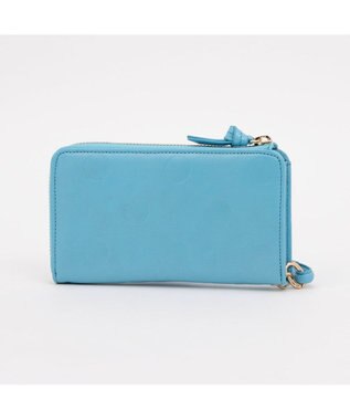 UNBILLION ペルケ perche / ドット型押しL字ロングストラップウォレット ブルー