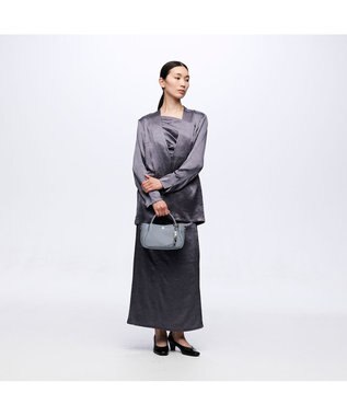 TOPKAPI 【Breath TOPKAPI】【新色追加】シュリンクレザー ショルダー付き ミニ トートバッグ / チャーム付き S ブルーグレー