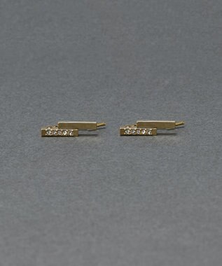 Phoebe 〈金属アレルギー対応〉デュオバービジューイヤリング　ゴールド/ニッケルフリー ゴールド