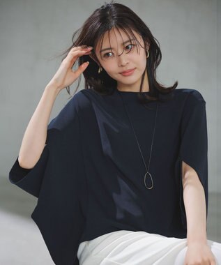 UNFILO ジョーゼット ドルマンプルオーバー ネイビー