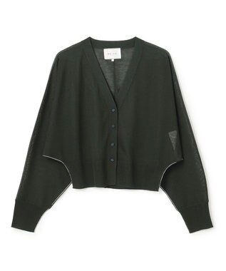 BEIGE， 【洗える】MOISE / 2WAYドルマンカーディガン Forest Green × White