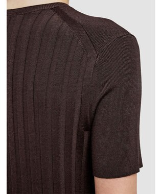 JOSEPH 【洗える】サティニーリブ　ショートスリーブニット Ebony