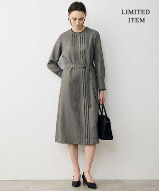 ICB L 【WEB限定】ツイードタックワンピース ブラウン系