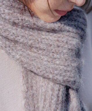 Tiaclasse リブ編みマフラー グレージュ