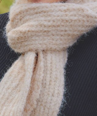 Tiaclasse リブ編みマフラー アイボリー