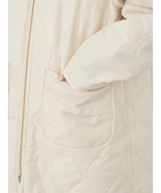 earth music&ecology ファー＆キルティングリバーシブルコート Ivory