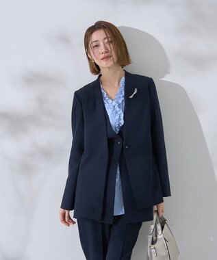 YECCA VECCA ノーカラージレ Navy