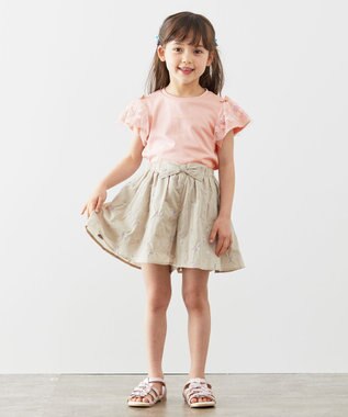 ANY KIDS フラワーチュール半袖Tシャツ ピンク系