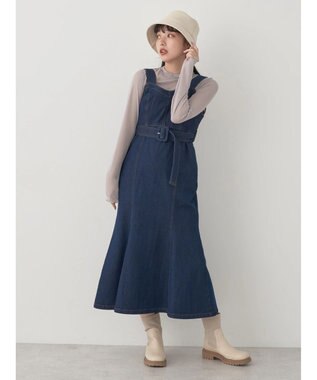 earth music&ecology マーメイドデニムジャンスカ Dark Indigo