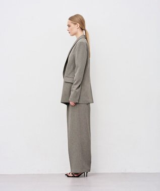 uncrave ウォッシャブルウールライクツイル ジャケット シャンブレーチャコール