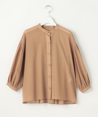 自由区 バンドカラーコットン ブラウス