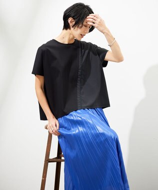 ICB 【洗える】シルケットコンビスムース カットソー ブラック系