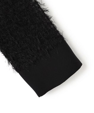 ICB 【洗える】 フェザーチュール ブラウス ブラック系