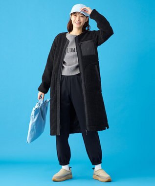 SHARE PARK LADIES 【LADIES】ボアフリースロングカーディガン ブラック