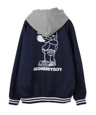 WEGO 【ユニセックス着用ITEM】グラフィックフードスタジャン ネイビー