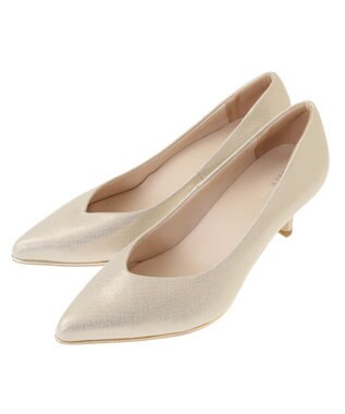 YECCA VECCA メタルラインパンプス Gold