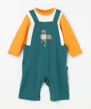 J.PRESS KIDS 【BOX付き】【80-90㎝】長袖Tシャツ&オーバーオール セット グリーン系