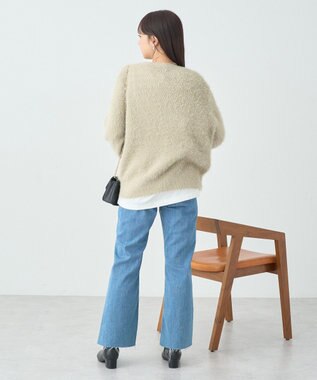 earth music&ecology モヘヤライクレースニット Beige