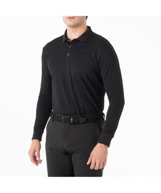 ZERO HALLIBURTON 【吸汗速乾・UVケア】鹿の子 ポロロングシャツ ZHG-A4A 1b 82851 ゴルフウェア ブラック
