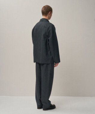 ATON LINEN WOOL TWILL | ルーズフィットパンツ - UNISEX CHARCOAL GRAY