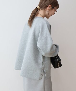 AMERICAN HOLIC クルーネックサイドドットポンチプルオーバー Gray Beige