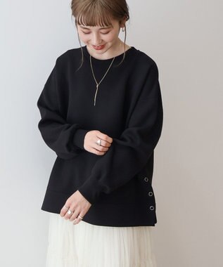 AMERICAN HOLIC クルーネックサイドドットポンチプルオーバー Gray Beige