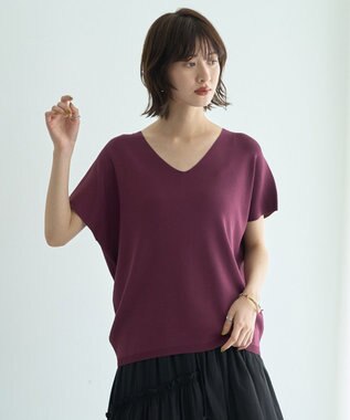 YECCA VECCA Vネックドルマンニット Camel