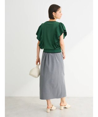 Green Parks 配色フリルニットプルオーバー Green