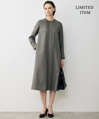 ICB L 【WEB限定】ツイードタックワンピース ブラウン系