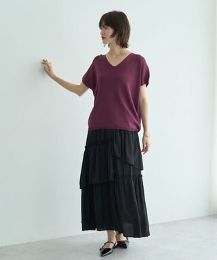 YECCA VECCA Vネックドルマンニット Camel