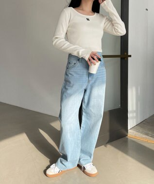 WEGO ヴィンテージウォッシュリブロンT オフホワイト