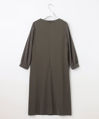 自由区 【XSサイズ～/洗える】WASHABLEPONTE シフトワンピース カーキ系