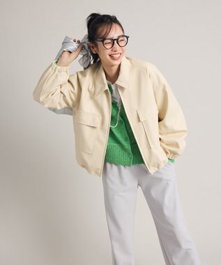 Green Parks フェイクレザージャケット Ivory