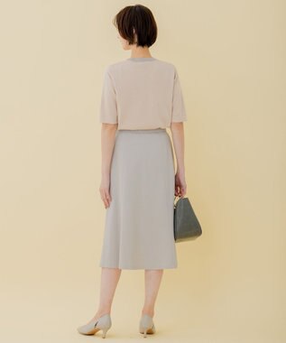 自由区 【好評につき追加生産/洗える】WASHABLEPONTE セミフレアスカート ライトグレー系