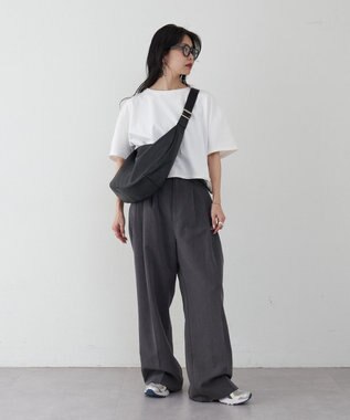 russet ソフトレザーラウンドビッグショルダーバッグ(CE-1325-WEB) Black2（シルバー金具）