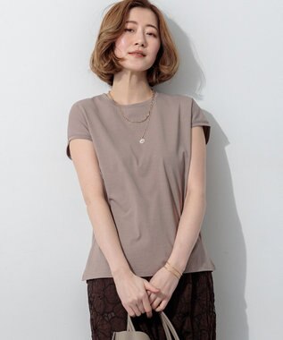 23区 【先行予約】ハイエンド フレンチスリーブ Tシャツ モカ系