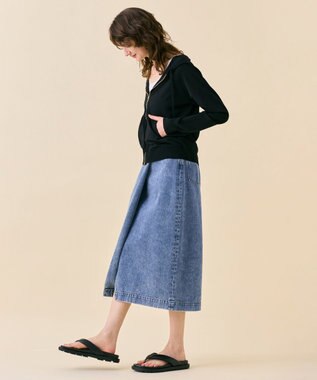 BEIGE， MONSTERA / ストレッチ フーデットニット Black