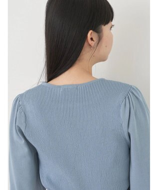 earth music&ecology 袖ポイントニットプルオーバー Blue