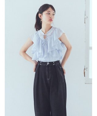 earth music&ecology ２ＷＡＹフリルブラウス Sax