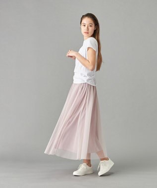 Chacott チュールスカート グレイッシュライラック