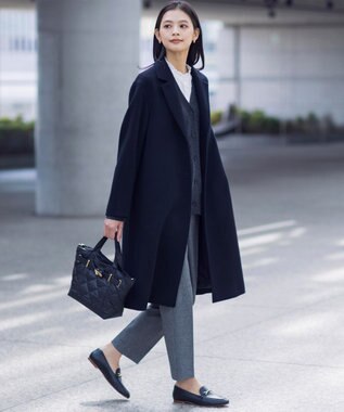 J.PRESS LADIES L 【洗える】ヌーディスバックサテン フリル襟 ブラウス アイボリー系